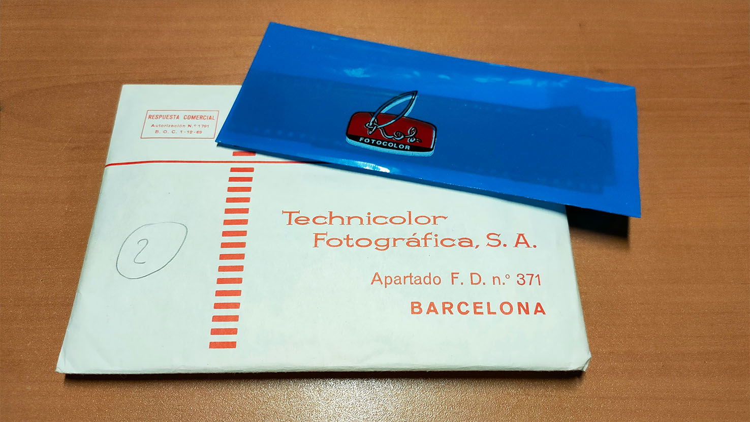 Sobre de negativos de Technicolor Fotográfica S.A.