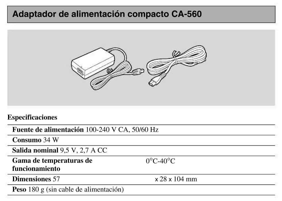 Canon MV500 Cargador y Alimentador CA560.